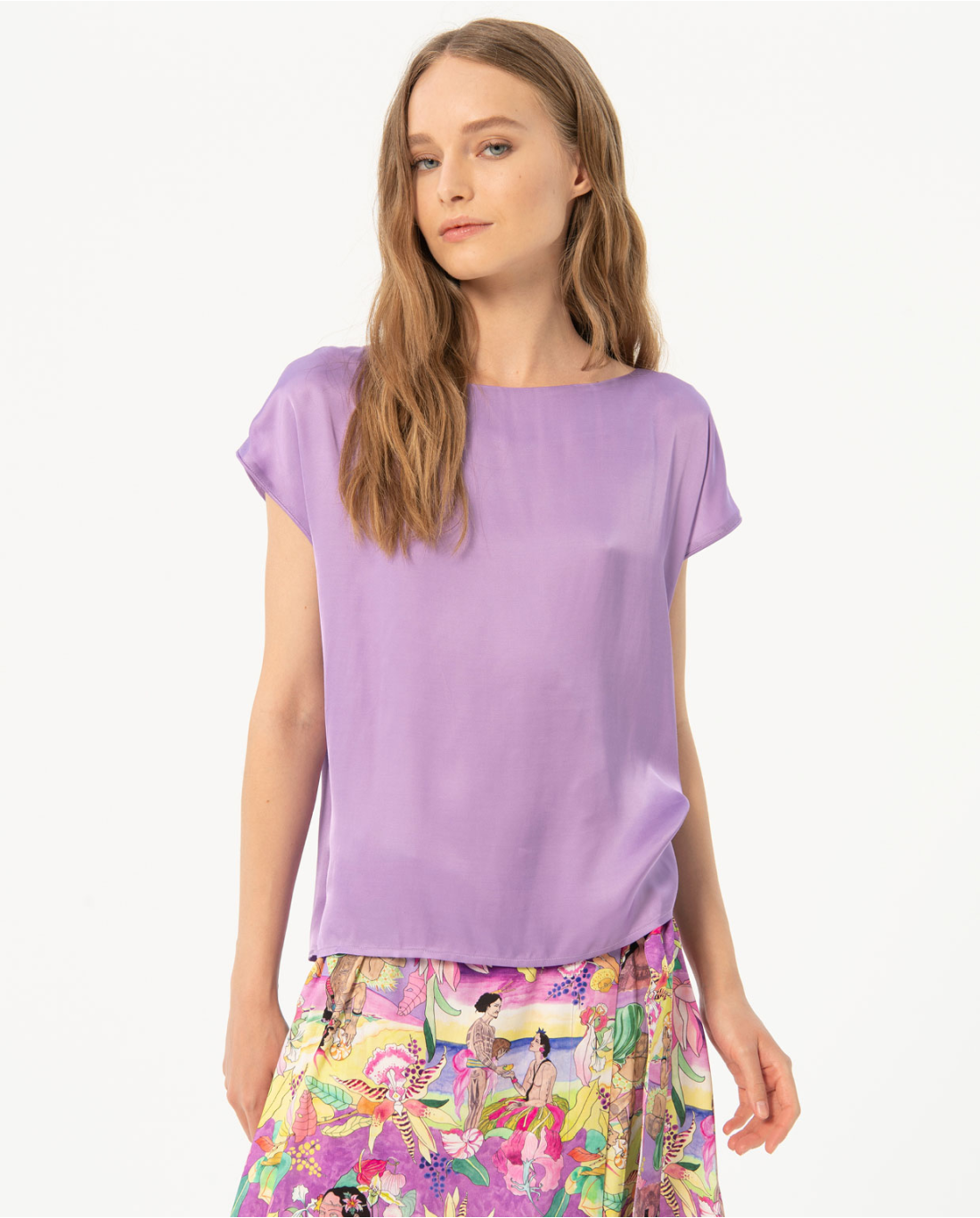 Surkana Satin T-shirt - Lilac