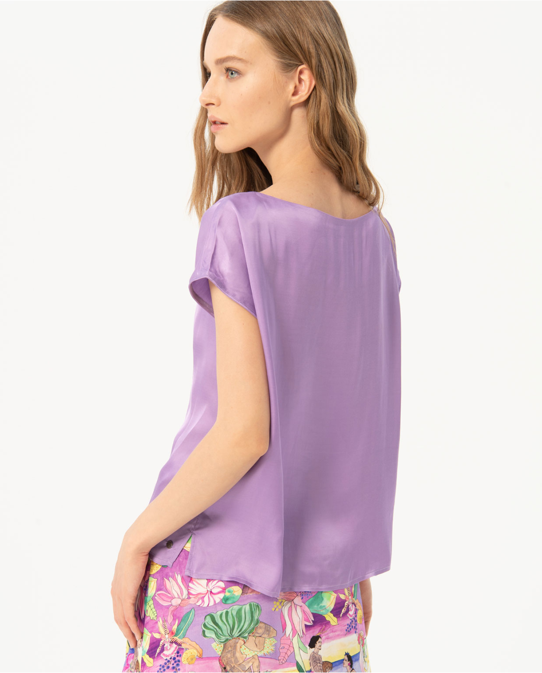 Surkana Satin T-shirt - Lilac