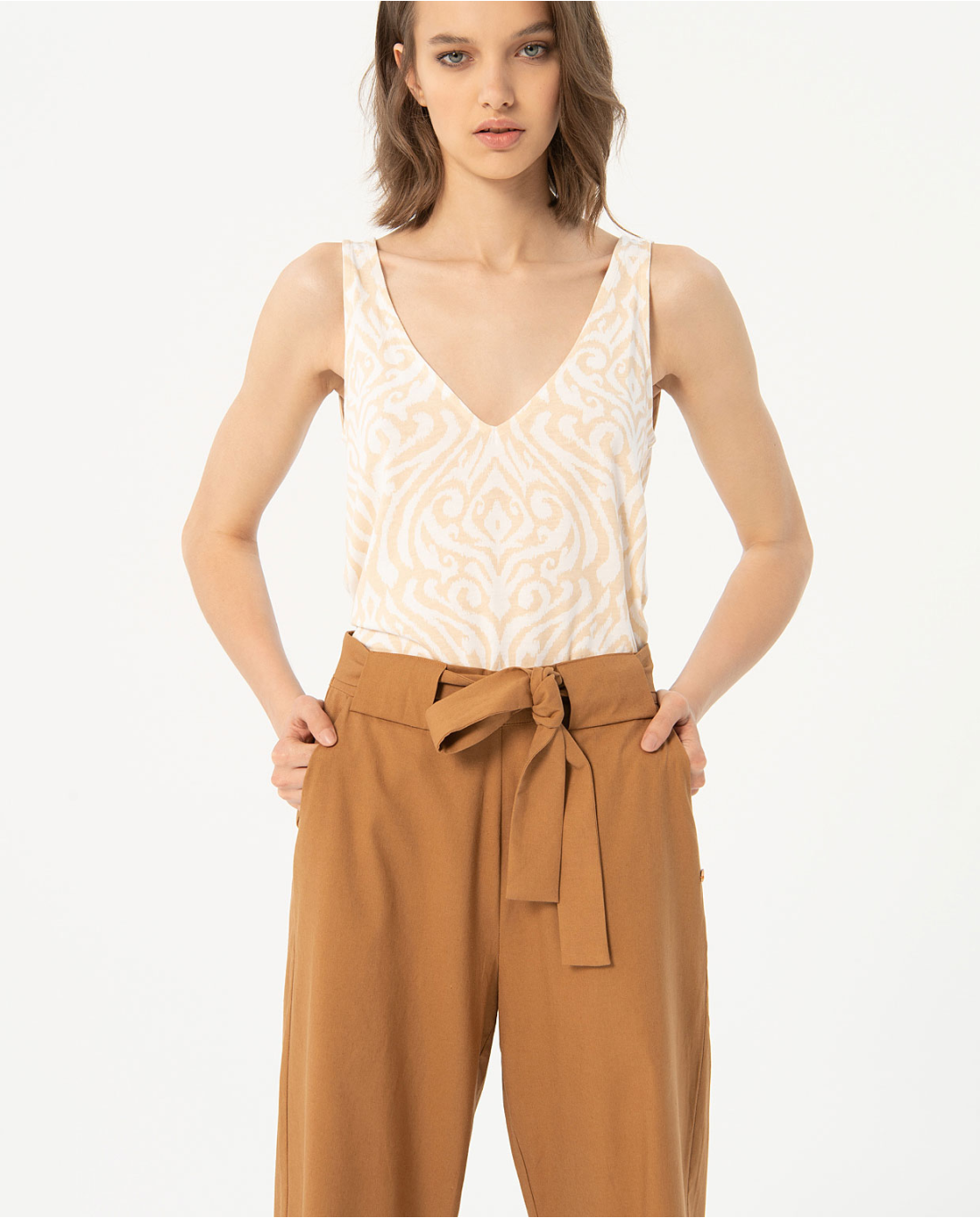 Surkana Cropped Pants - Brown