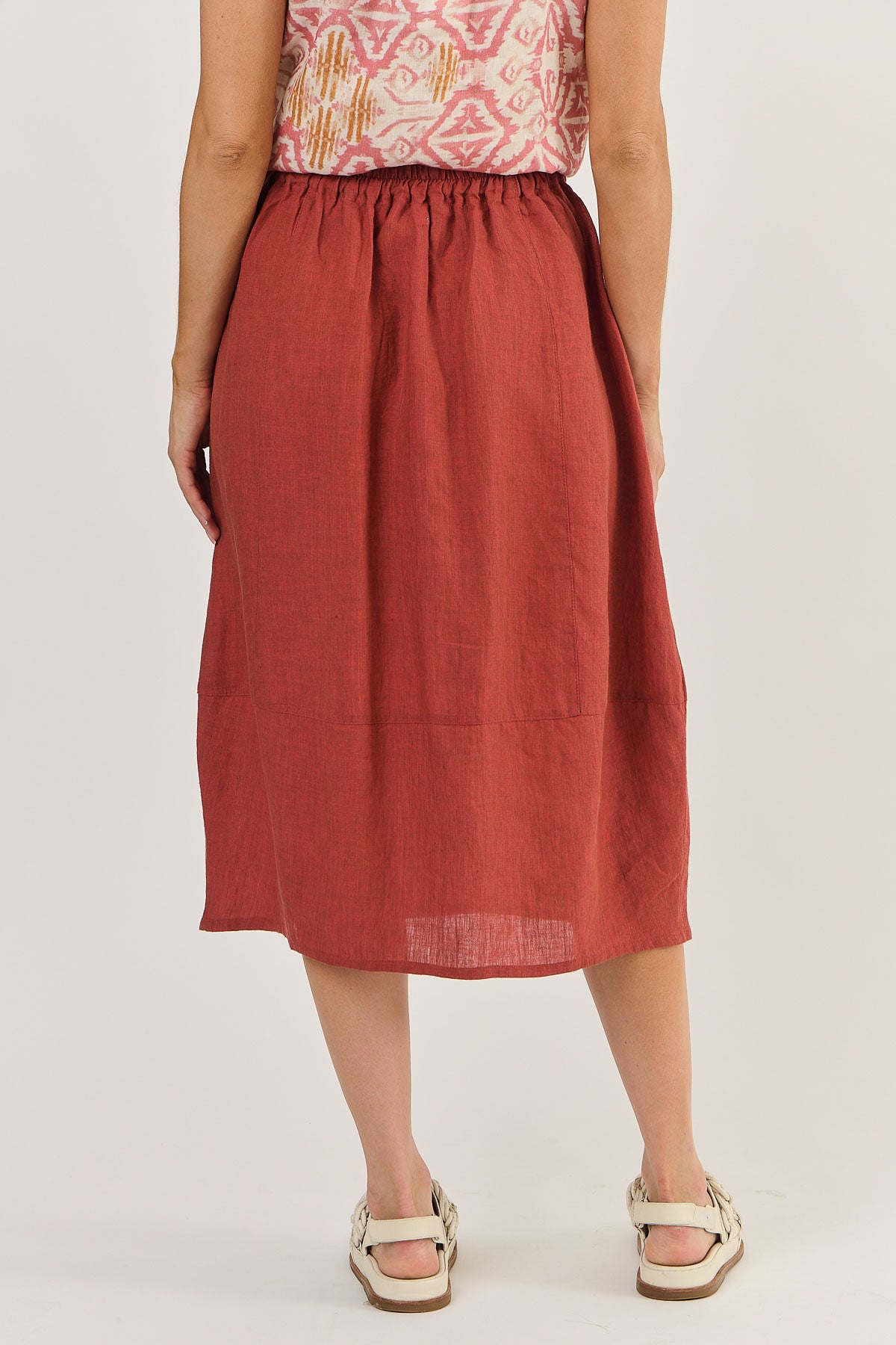 Naturals by O & J Linen Pocket Skirt - Cedar (GA384)