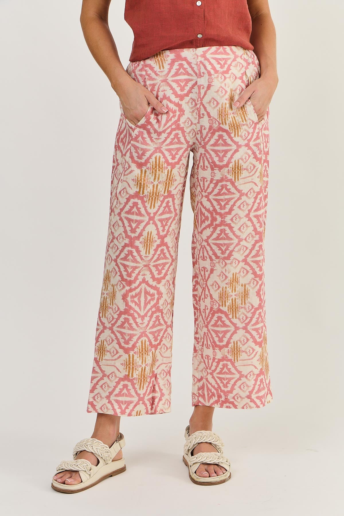 Naturals by O & J Wide Leg Pant - Ikat (GA398)