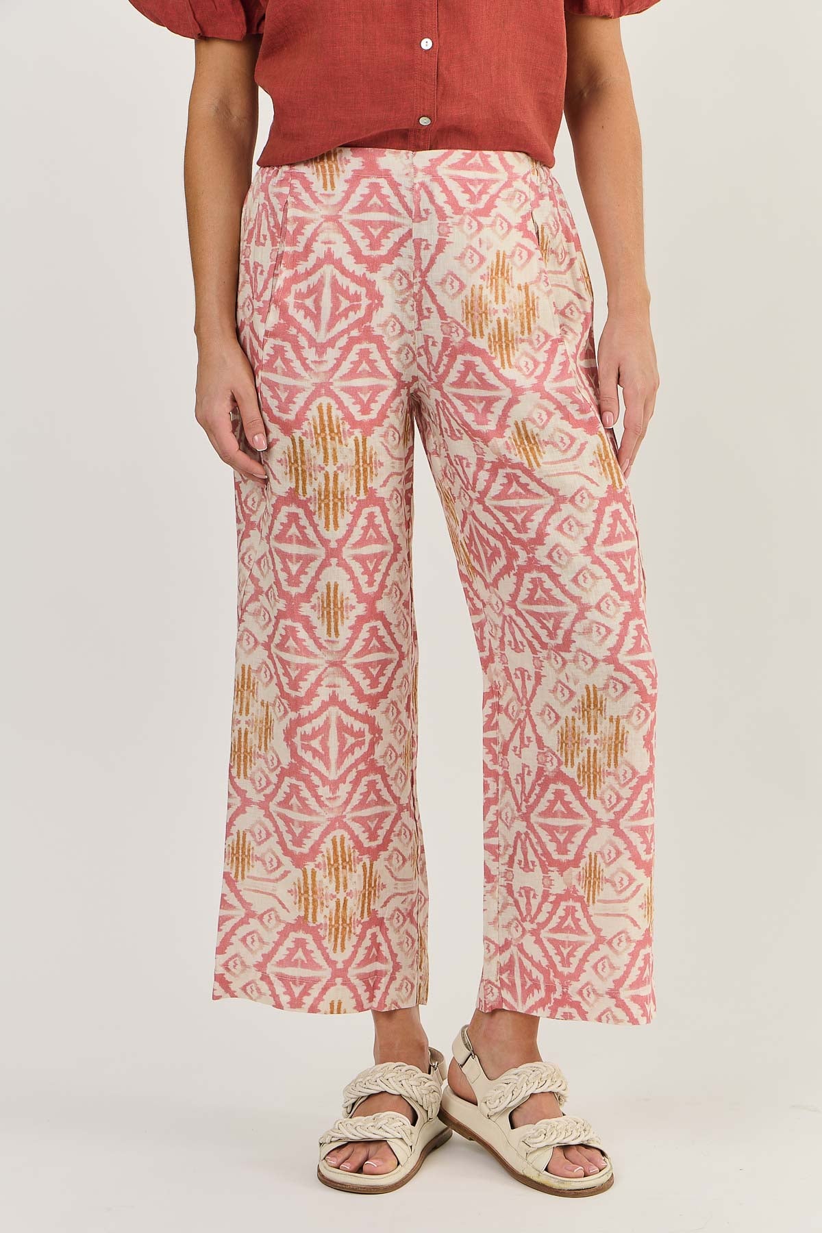 Naturals by O & J Wide Leg Pant - Ikat (GA398)