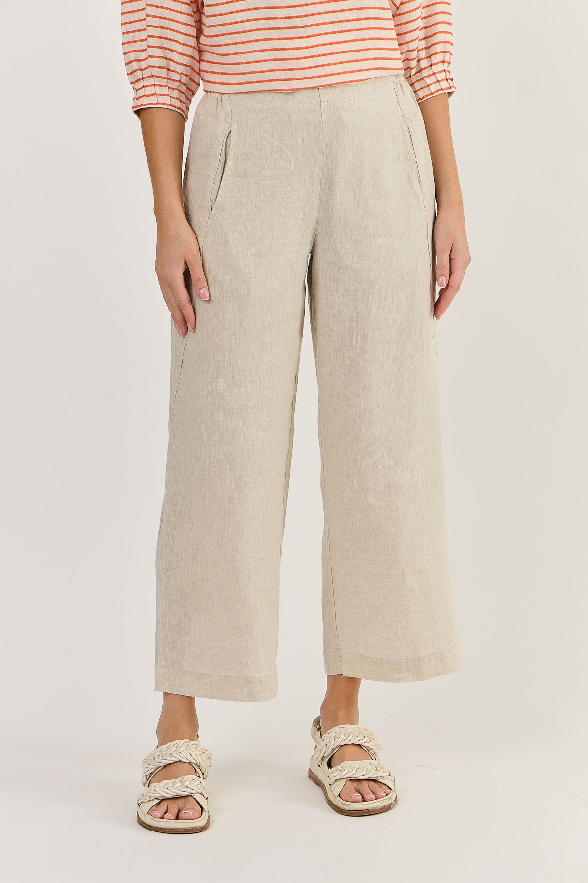 Naturals by O & J Wide Leg Pant - Sand (GA398)