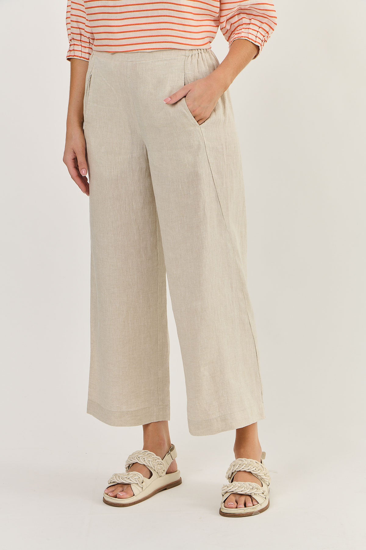 Naturals by O & J Wide Leg Pant - Sand (GA398)