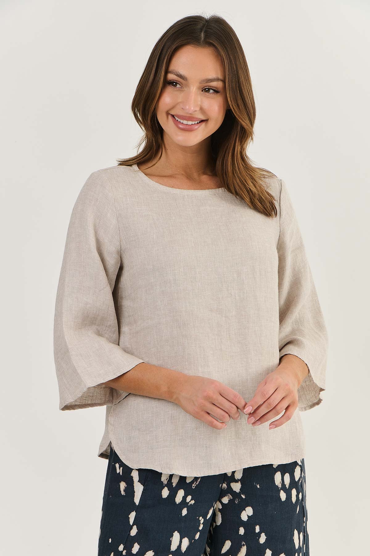 Naturals by O & J Linen Top - Dune (GA503)