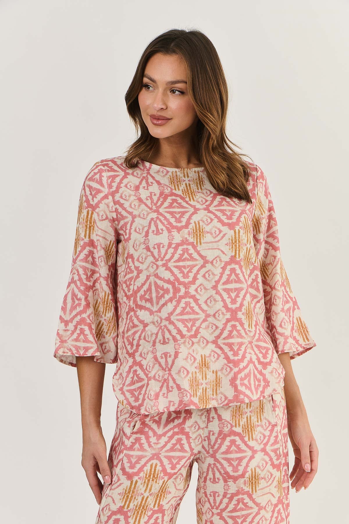 Naturals by O & J Linen Top - Ikat (GA503)